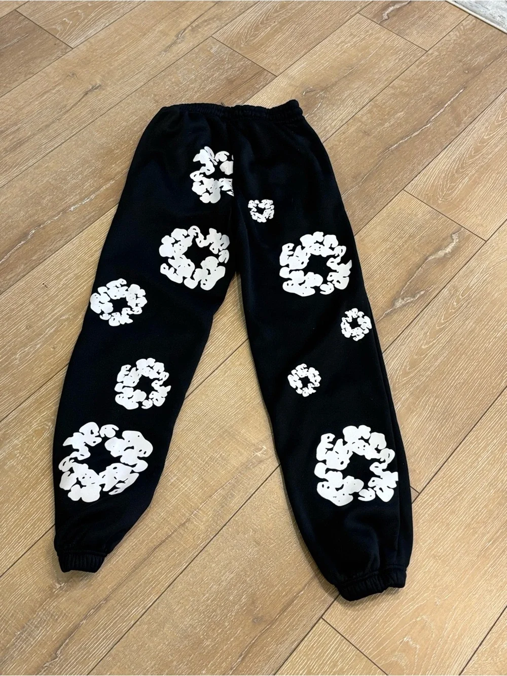 Black Graffiti Print Jogger Sweatpants Streetwear Unisex Y2K Wide Leg Lounge